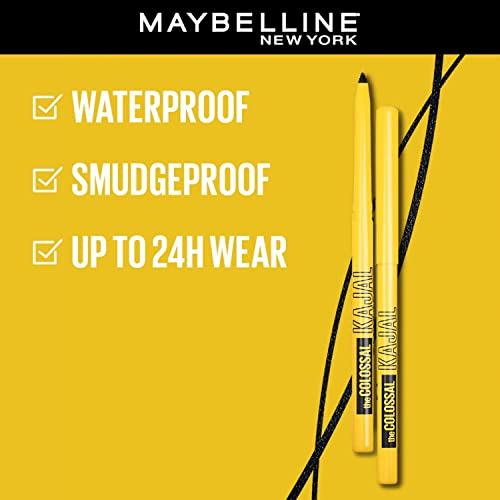 Maybeline Kajal Universal Beauty Maybeline New York Colossal Kajal Dark Black, Waterproof Kajal, 24Hrs Stay Kajal 0.35G (Pack Of 2)