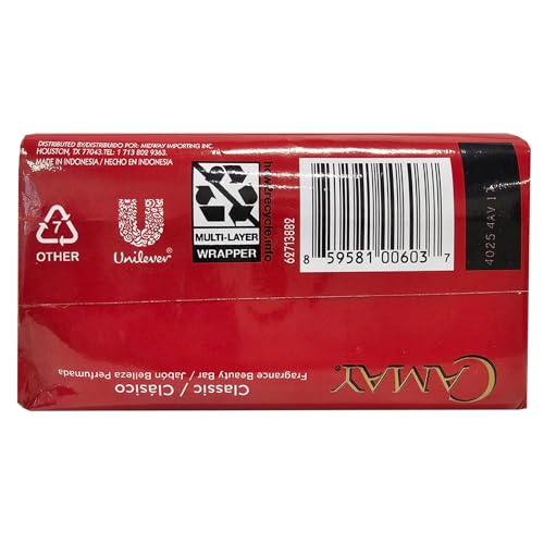 Camay Classic Bar Soap, Rose Essence, 8-Pack of 4.41 Oz Each Soap, 8 Bar Soaps.