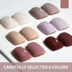 JODSONE 10ml Nude Pink Gel Nail Polish Set 6Colors Fast Drying & Long Lasting Neutral Brown Red Purple Nail Polish Lacquer Glossy Art for Nail and Salon Need U V Lamp