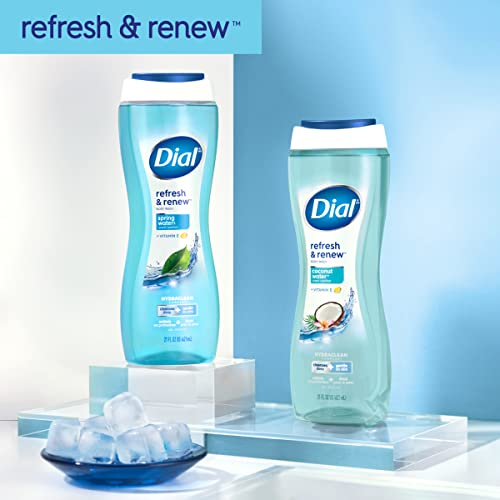 Dial Body Wash, Refresh & Renew Spring Water, 32 fl oz (Pack of 2)