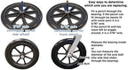 Caster Wheel, Hard Rubber Tire, 8" x 1"- 1 9/16" Hub Width; Fits Most Sunrise, Medline, Drive, Invacare, E&J, Guardian, ALCO & Other Manual Wheelchairs (Black, 5/16" Axle, Narrow Hub)One Pair