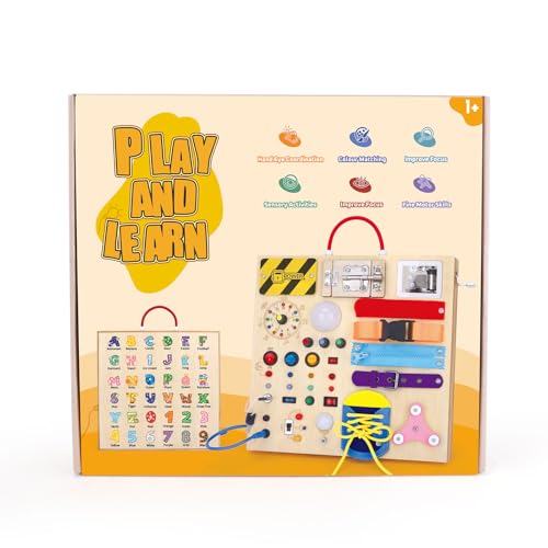 Hoarosall 23 in 1 Busy Board Montessori Toys for Toddler and 1-3 Year Old Boys and Girls