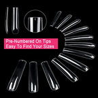 3XL Square Full Cover Nail Tips,SWETIDY 360PCS XXXL Straight Tapered Square Press on Nail Tips with Box for Nail Salons and DIY Nail Art, 12 Sizes with Box