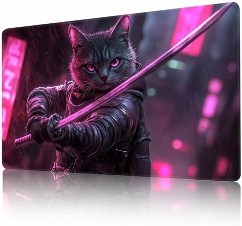 MTG Playmat Non-Slip Rubber Backing Printing Commander Board Game Desk Mat Duel Mat TCG PTCG Playmat 24x14 inches and Free Storage Bags (Cat 04)