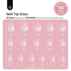 Beetles Tipex Instant Apex Nail Tips Short Coffin Shape 512 Pcs Pre Etched Fake Nails Tips Thick Acrylic Nail Pre Builder Gel Press-on Nails
