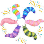 Cevei Cevoce Sensory Slug Fidget Toys for Adults & Kids - 6Pc Cute Autism Sensory Toy Set for Autistic Children, Ages 3+, (5.8 Inch)