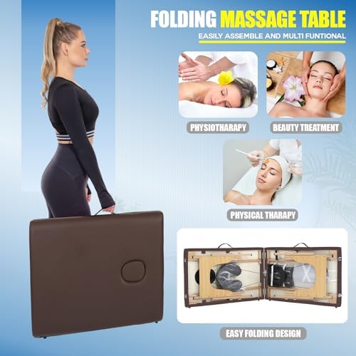 PayLessHere Massage Bed Portable Massage Table 2 Fold Lash Bed Adjustable Salon Bed 24 inche Wide Spa Table with Non-Woven Bag for Spa Footmassage Facial CareSpa Tattoo