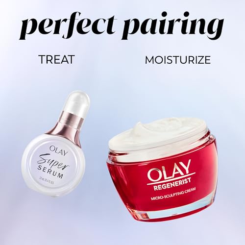 Olay Super Serum Trial Size 5-in-1 Lightweight Resurfacing Face Serum, 0.4 fl oz, Smoothing Skin Care Treatment with Niacinamide, Vitamin C, Collagen Peptide, Vitamin E, and AHA