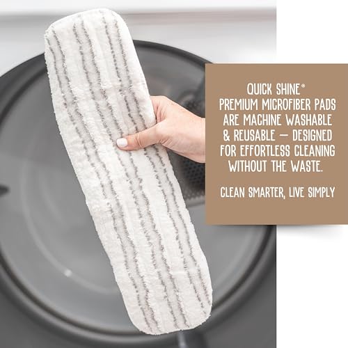 Quick Shine Ultimate Gold Clean + Polish Mop Kit | All-in-One 9 Pc Kit w/Interchangeable Attachments | No Batteries Needed | Pro Cleaning System for All Floor Types | 2-in-1 Mop