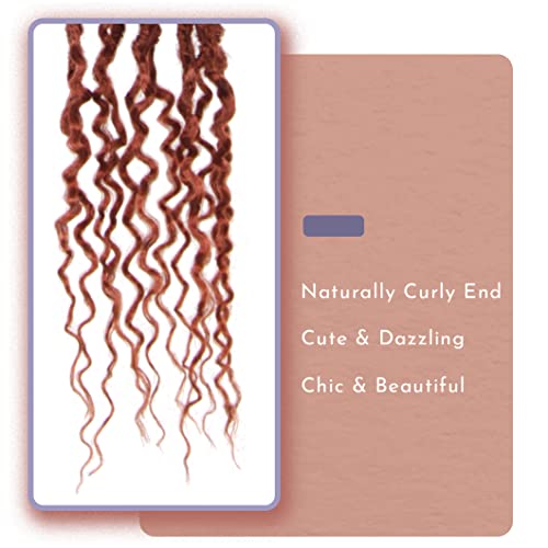 BOHOBABE Ginger Faux Locs Crochet Hair 24 Inch, Boho Soft Crochet Locs with Curly Ends, Long Copper Bohemian Goddess Locs Crochet Braids for Black Women (6 Packs, 350#)