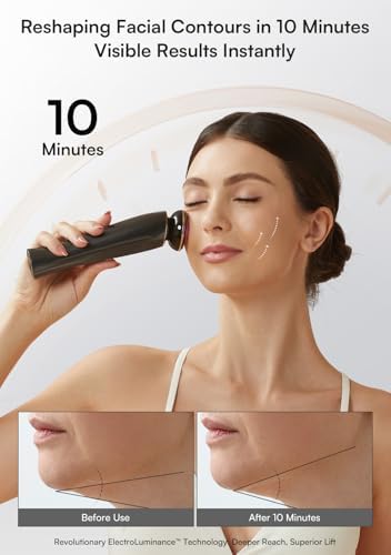 Microcurrent Facial Device, 3-in-1 Facial Massager Red Light Therapy Beauty Device for Face and Neck Skin Rejuvenation Lifting, Tightening, Infusing, Effective Wrinkle and Puffiness Reduction