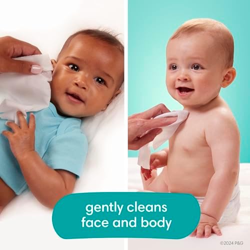 Pampers Baby Wipes Aqua Pure, 99% water-based wipes, Hypoallergenic and Unscented Infant Wipe, 448 Total (8 Flip-Top Packs)