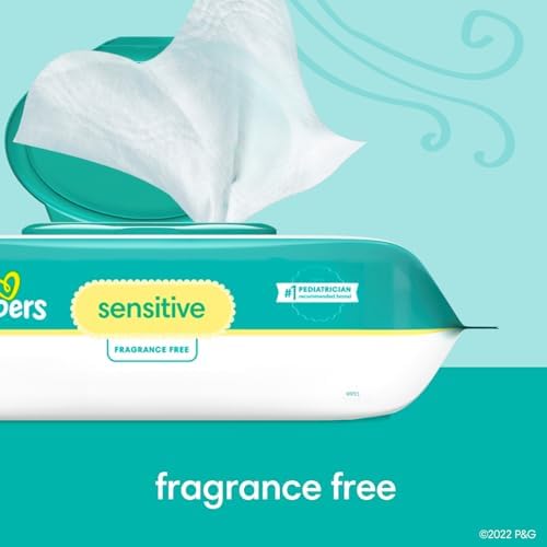 Pampers Easy Ups Pull On Training Underwear Girls, 2T-3T, 2 Month Supply (2 x 140 Count) with Sensitive Water Based Baby Wipes 12X Multi Pack Pop-Top and Refill (1008 Count)