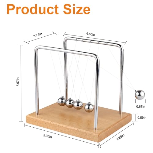 Smilesorg Newton's Cradle Balance Balls Fascinating Physics Gadget for Home and Office 5 Beads