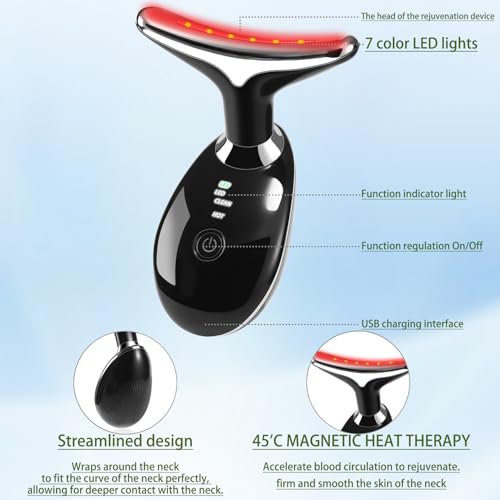 JURP 7-in-1 Red-Light-Therapy-for-Face and Neck, Face Neck Massager for Daily Skin Care Routine, Skin Care Tool