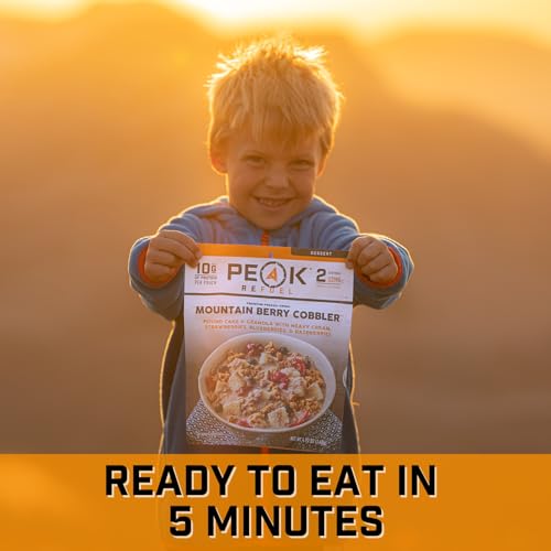 Peak Refuel Mountain Berry Cobbler | Real Ingredients | Ready in Minutes | Just Add Water | Premium Freeze Dried Backpacking & Camping Food | 2 Servings | Ideal MRE Survival Meal or Dessert