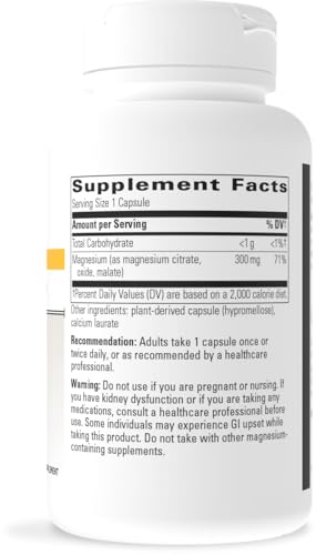 Integrative Therapeutics Tri-Magnesium - Supports Cellular Energy & Energy Metabolism* - Magnesium Supplement for Heart & Nerve Health Support* - Dairy-Free & Gluten-Free - 90 Capsules (90 Servings)