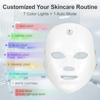 Red Light Mask For Face, 7-1 Colors Red Light Face Mask, Facial Mask Skincare At Home, Cordless, Portable and Rechargeable