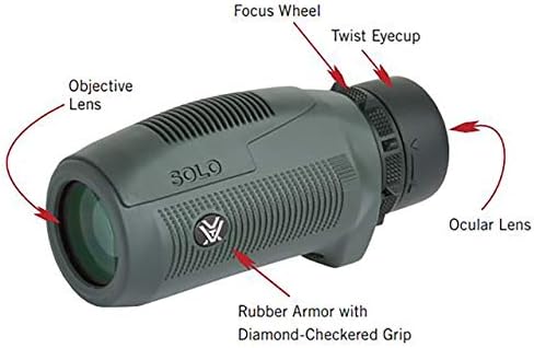 Vortex Optics Solo Monocular 10x25 - Adjustable Eyecup, Fully Multi-Coated Lenses, Rubber Armor, Non-Slip Grip, Fogproof, Waterproof - Unlimited, Unconditional Warranty