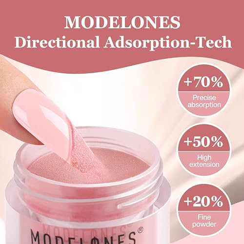 Modelones Dip Powder Nail Kit Starter, 4 Colors Nude Brown Skin Tones Dipping Powder Liquid Set with Base Top Coat Activator Nail Art Beginner DIY Salon