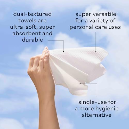Sky Organics - Gentle Clean Face Towels (2-Pack) - 100 XL Single-Use Face Wipes - Ultra Soft & Dual Textured - Disposable Face Towel - Makeup Remover Wipes - Cruelty Free - Skin Care Tools - Self Care