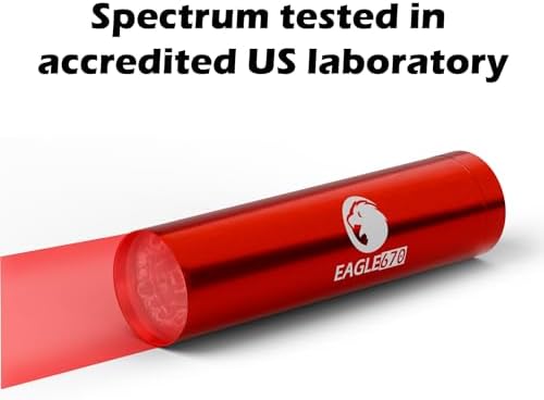 New Version! 670 nm Deep Red LED Light 8mW/cm2 | USA Lab Verified 670nm Flashlight (670 nm LED) w/Spacing Tube | Red Light Therapy 670 nanometers | Easy on The Eyes - no Blue Light