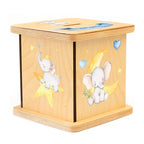 Wooden Piggy Bank for Kids and Adults, Personalized Gift Handmade in USA by BloomOwl, Custom Piggy Bank, Personalized Banks for Kids, Gifts for Baby Boys and Girls (Elephant- Blue)