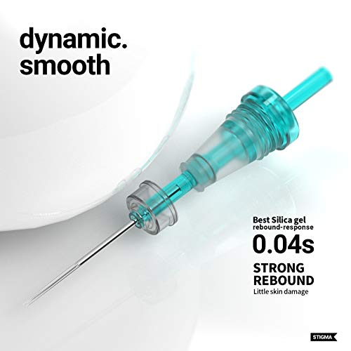 STIGMA Aquamarine Knight Tattoo Cartridges #12(5RL) 20Pcs Standard Disposable Tattoo Needle Cartridges with Membrane Round Liner EN02B-20-1205RL