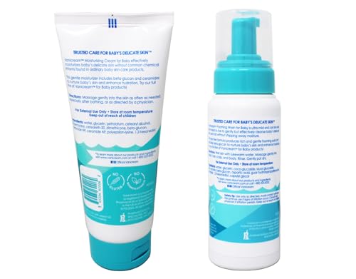 Vanicream Baby Care Set, (1) Moisturizing Cream for Baby 6 Ounce, & (1) Foaming Wash for Baby 8 Ounce, Set