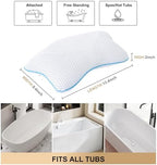 Non Slip Bath Pillow, Luxury Spa Bathtub Head & Neck Rest Support, Permeable Quick Drying Air Mesh Tub Pillow with 4 Large Suction Cups, Fits Any Tubs, Soft and Relaxing