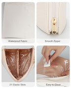 Makeup Brush Case Travel Makeup Brush Holder Portable Makeup Brush Bag Professional Cosmetic Bag Artist Storage Bag Essentials Stand-up Foldable Makeup Cup