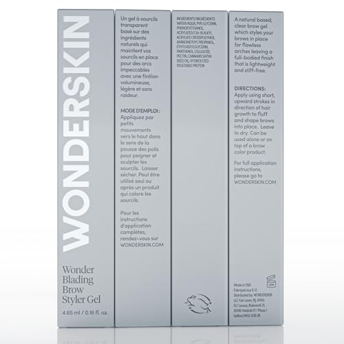 Wonderskin Wonder Blading Brow Styler Gel, Long Lasting Clear Eyebrow Gel, Lightweight and Volumizing Brow Styler