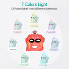 Red Light Mask for Face - 7 Colors Red Light Mask, Facial Skin Care at Home, Cordless, Ergonomic Design and Rechargeable for Home - Green