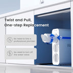 Waterdrop TSU 0.01μm Ultra-Filtration Under Sink Water Filter System, 3-Stage High Capacity, USA Tech, Smart Panel, No Waste Water, 2 Years Lifetime, Matte Black Faucet, Does not Lower TDS