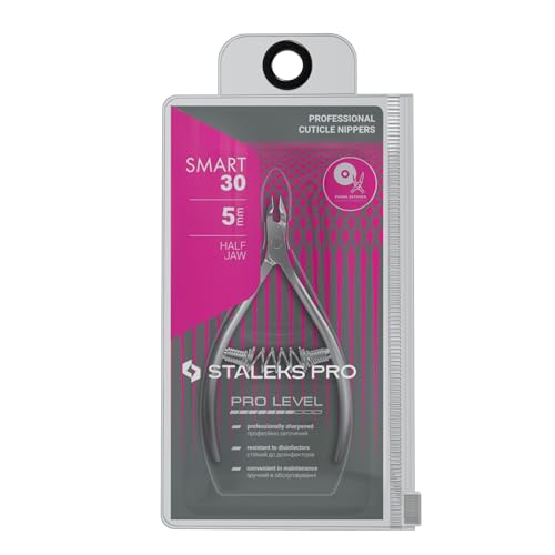Staleks Pro Cuticle Trimmer - Professional Stainless Steel Cuticle Nipper with Sharp 5mm Blade: Durable Manicure and Pedicure Tool for Nail Care NS-30-5