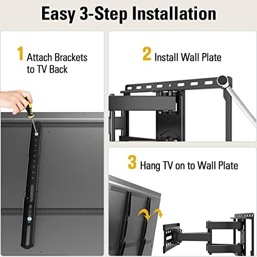 Mounting Dream TV Wall Mount for 32-65 Inch Television,Mount with Swivel and Tilt, Full Motion Bracket with Articulating Dual Arms, Fits 16inch Studs, Max VESA 400X400 mm, 99lbs, MD2380