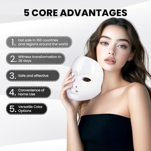 Yahi Red Light Therapy Mask for Face, 7-1 Colors LED Facial Skin Care Mask, Led Face Mask Light Therapy
