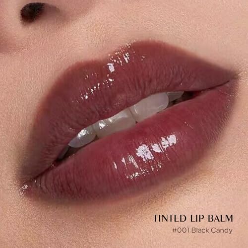 KYDA 2 Colors Tinted Lip Balm, Hydrating Sheer Formula Lip Balm, Natural Glossy Finish, Moisturizing Lip Care Balm for Dry Lips, Black Candy +Rose Candy