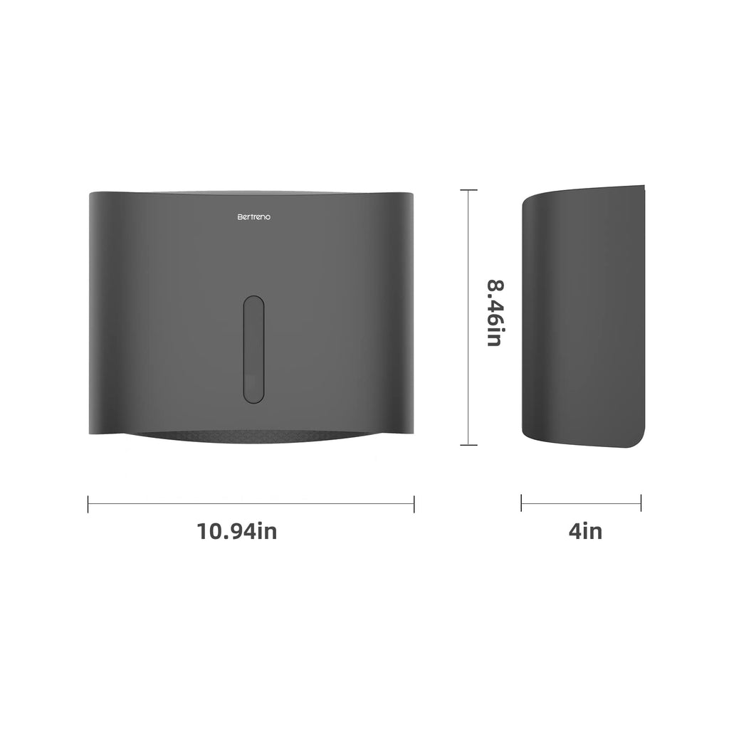 Bertreno Commercial Paper Towel Dispenser Wall Mount Paper Towel Holder Large Capacity C Fold Hand Towel Dispenser Bathroom Tissue Dispenser (Black)