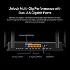 TP-Link Dual-Band BE3600 Wi-Fi 7 Router Archer BE230 | 4-Stream | 2×2.5G + 3×1G Ports, USB 3.0, 2.0 GHz Quad Core, 4 Antennas | VPN, EasyMesh, HomeShield, MLO, Private IOT | Free Expert Support