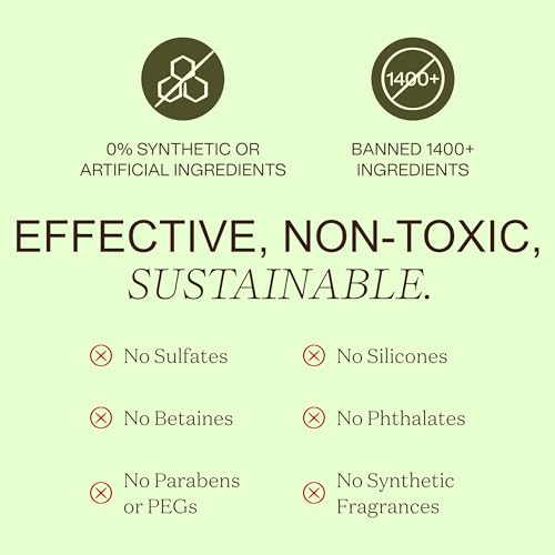 Non Toxic and Vegan Body Wash With Organic Ingredients - Moisturizing For Dry and Sensitive Skin, Natural and Organic, Paraben Free, Cruelty Free, Gluten Free, Sulfate Free (16 FL. OZ)