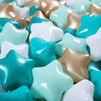 GOGOSO Ball Pit Balls for Toddler, Baby Plastic Playballs Kids Soft Pastel Pelotas Non-Toxic BPA-Free,Pearl Green+Brown White,100 Balls