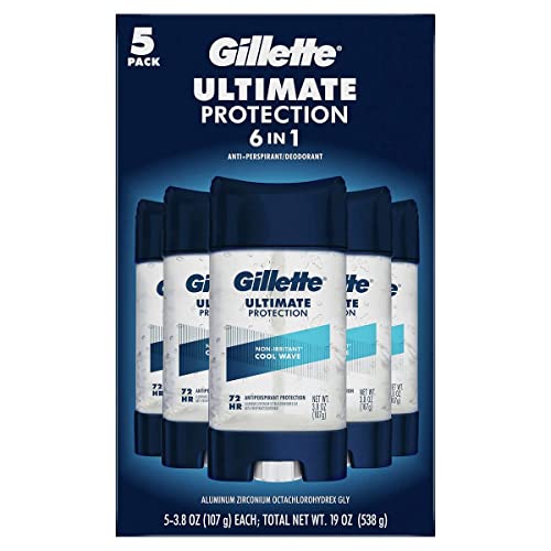 Gillette Ultimate Protection 6-in-1 Antiperspirant, 3.8 Ounce (Pack of 5)