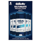 Gillette Ultimate Protection 6-in-1 Antiperspirant, 3.8 Ounce (Pack of 5)