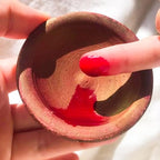 Traditional Moroccan Clay Pot Lip Stain – Deep Red, Plant-Based Lipstick & Cheek Tint, Infused with Poppy & Grenadine Peel for Moisturizing, Antioxidant Benefits