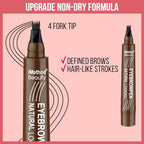 iMethod Eyebrow Pen - Eyebrow Pencil Magical Upgraded Eye Brow Pencils for Women with 4 Fork Tip & Spoolie Brush for Hair-Like Defined Natural Brows, Last All-Day, Microblading Eyebrow Pen, Black