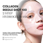 VT COSMETICS Collagen Reedle Shot 100 2-Step Hydrogel Mask(34.5gx4ea), Intensive Firming, Exosome 500Da Collagen, Fine Lines, Overnight Melting Mask, Korean Facial Mask, Pink Collagen