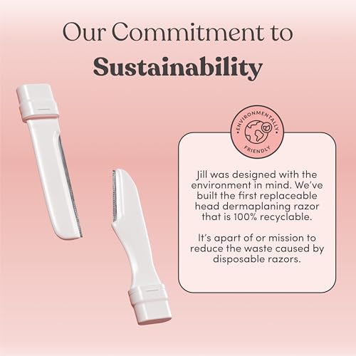 Jill Dermaplane Razor Refills | 4 Shave Sets, 8 Dermaplane Refill Blades | Sensitive Skin Razor Blades to Exfoliate & Smooth Skin