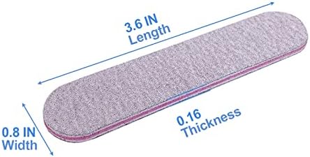 Nail Files (100 Pack), 3.6 Inches Emery Board Nail Files for Acrylic and Natural Nails, 100/180 Grit Small Double Sided Fingernail Filer Bulk Mini Professional Finger Nail Filer Manicure Set Gray