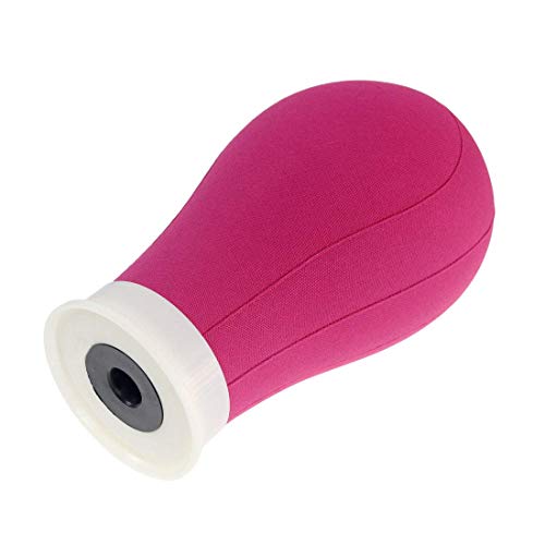 Bileaf 24 Inch Poly Canvas Block Wig Mannequin Head With Stand Pink Styling Manikin Head Set Display Canvas Wig Head with Mount Holes(Rosy Head)